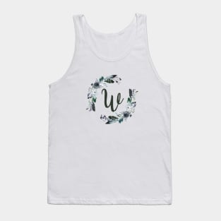 Floral Monogram W Dark Bohemian Flora Tank Top